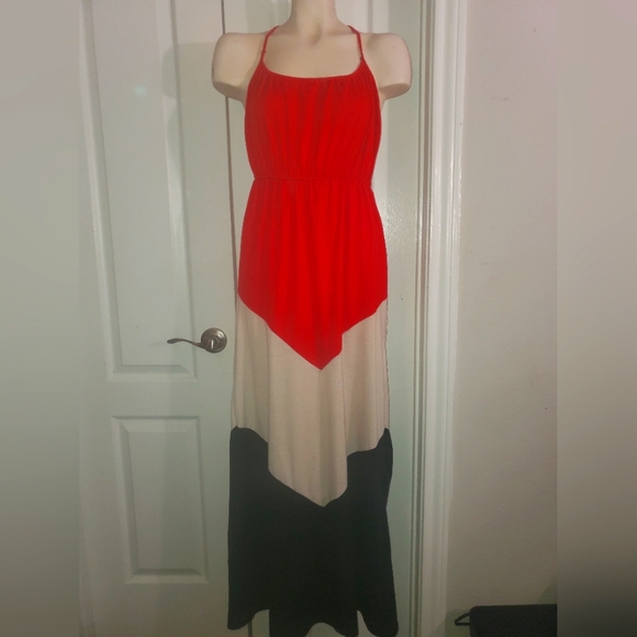 Hot Product Dresses & Skirts - Red, tan, and black maxi dress by Hot Product size medium